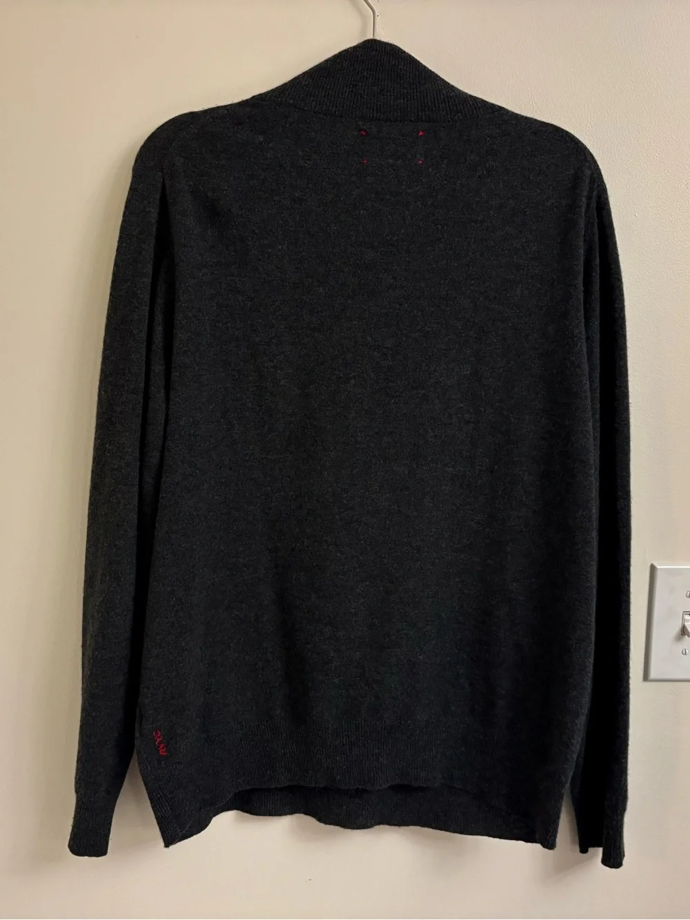Royal Vancouver Yacht Club Men’s XL 100% Cashmere Quarter Zip Sweater Gray